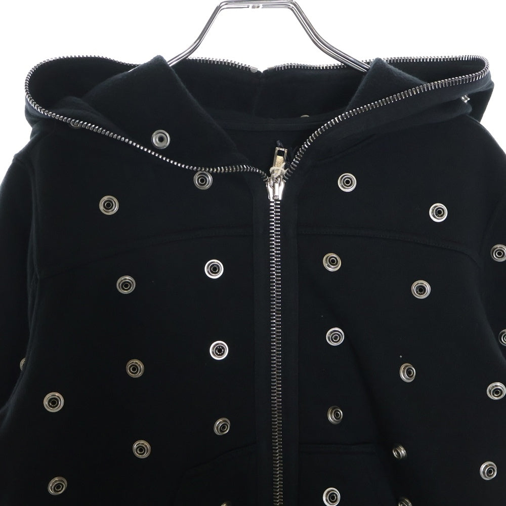 DRKSHDW(ダークシャドウ) SMALL GIMP HOODIE スタッズ装飾 フルジップアップスウェットパーカー フーディー ブラック DS01D1244 FES2