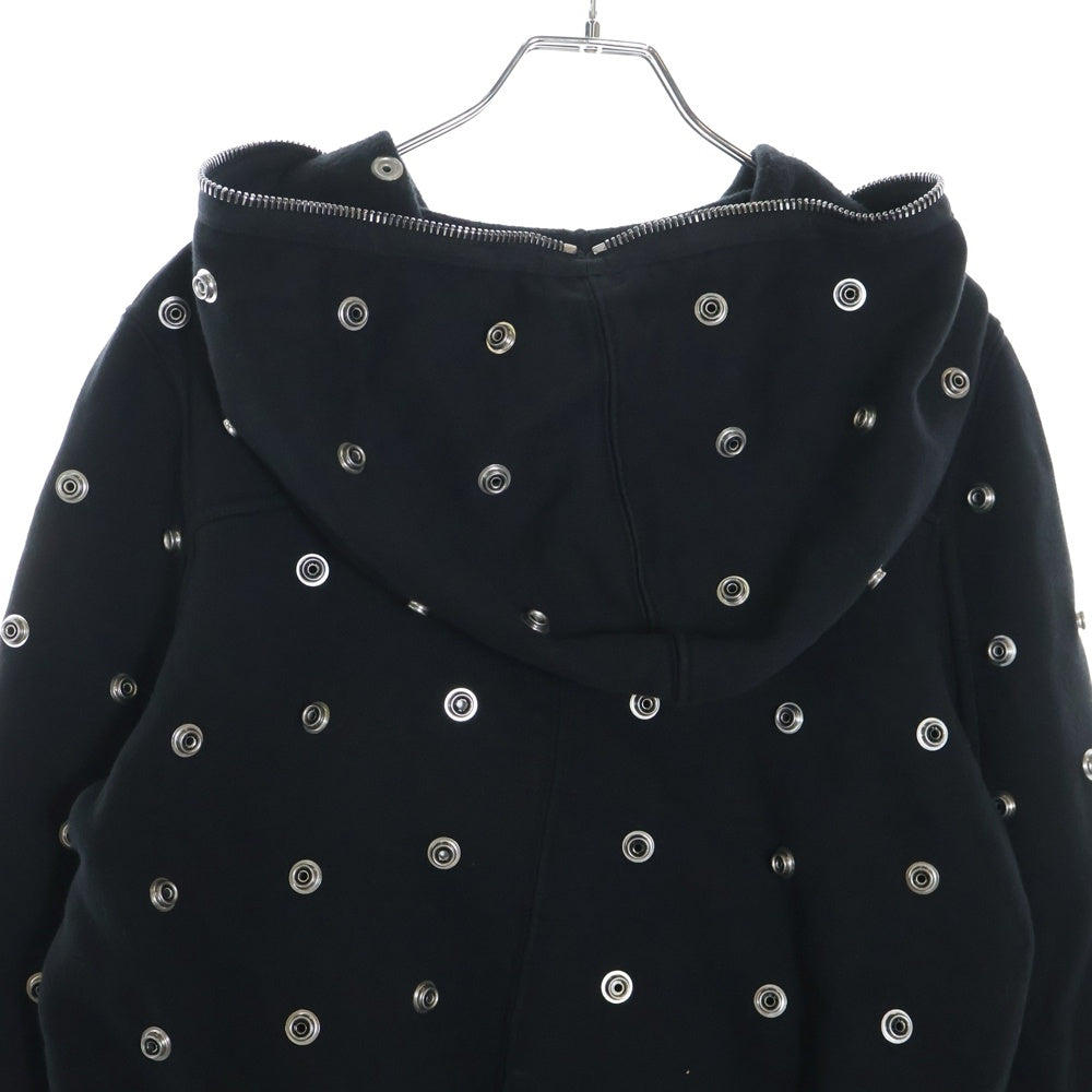 DRKSHDW(ダークシャドウ) SMALL GIMP HOODIE スタッズ装飾 フルジップアップスウェットパーカー フーディー ブラック DS01D1244 FES2