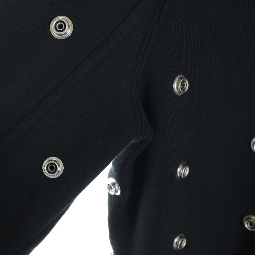 DRKSHDW(ダークシャドウ) SMALL GIMP HOODIE スタッズ装飾 フルジップアップスウェットパーカー フーディー ブラック DS01D1244 FES2