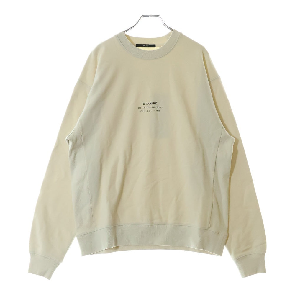 STAMPD(スタンプド) Stacked Logo Crewneck Sweatshirt フロントロゴ クルーネックスウェット トレーナー アイボリー