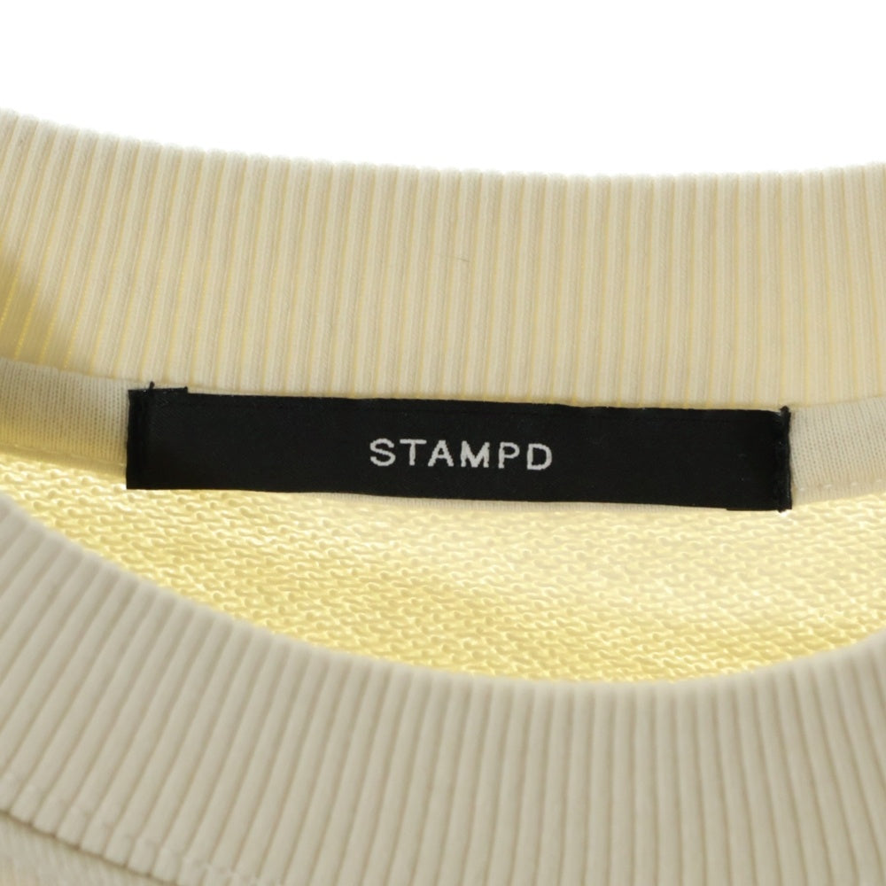 STAMPD(スタンプド) Stacked Logo Crewneck Sweatshirt フロントロゴ クルーネックスウェット トレーナー アイボリー