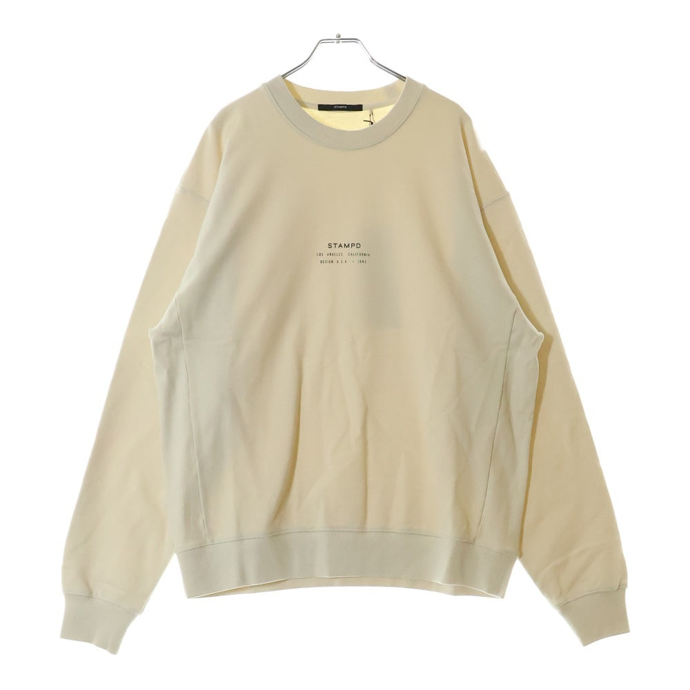 STAMPD(スタンプド) Stacked Logo Crewneck Sweatshirt フロントロゴ クルーネックスウェット トレーナー アイボリー