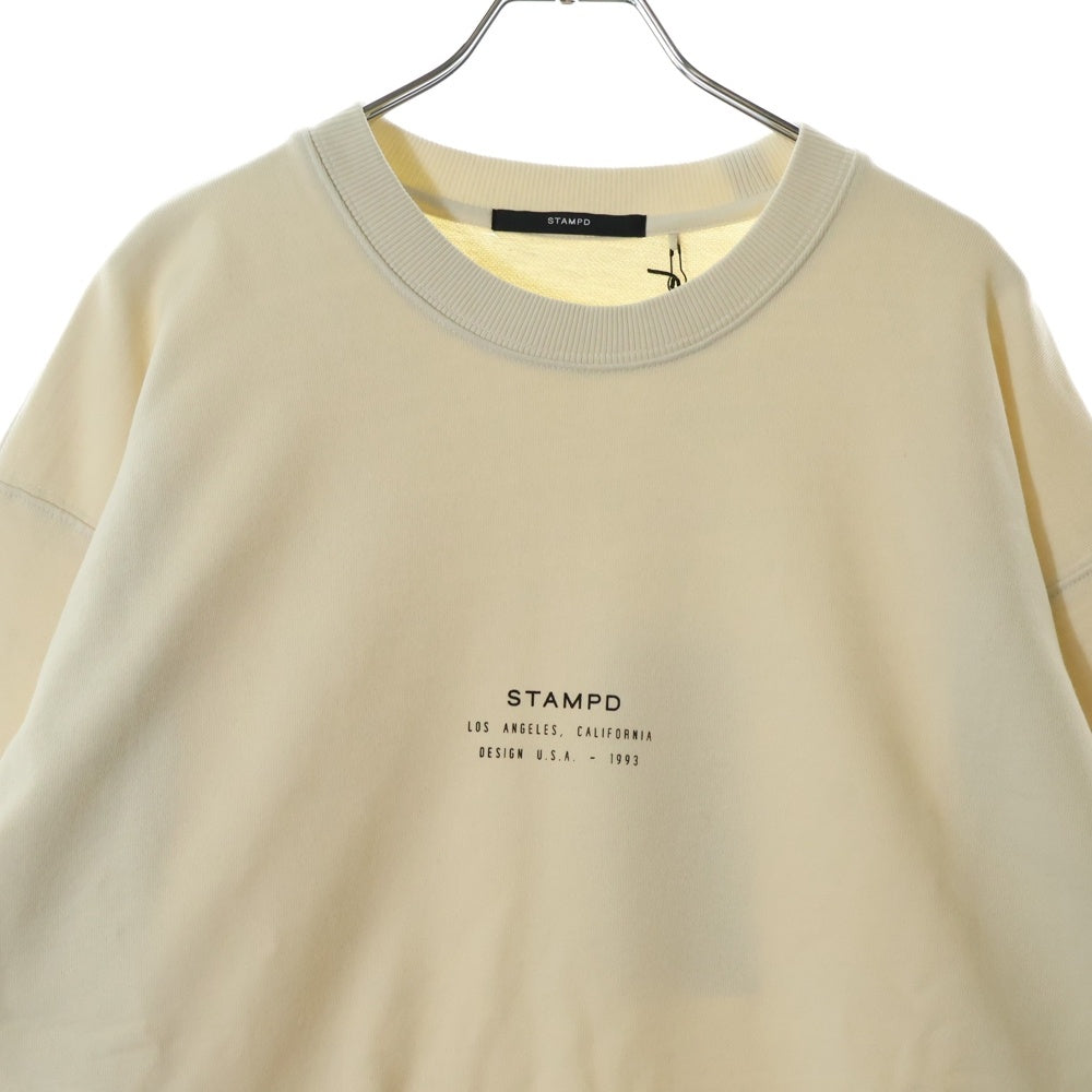 STAMPD(スタンプド) Stacked Logo Crewneck Sweatshirt フロントロゴ クルーネックスウェット トレーナー アイボリー