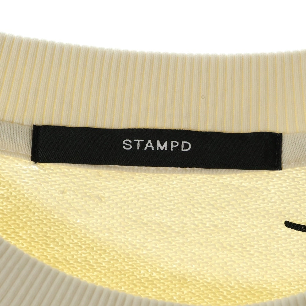 STAMPD(スタンプド) Stacked Logo Crewneck Sweatshirt フロントロゴ クルーネックスウェット トレーナー アイボリー