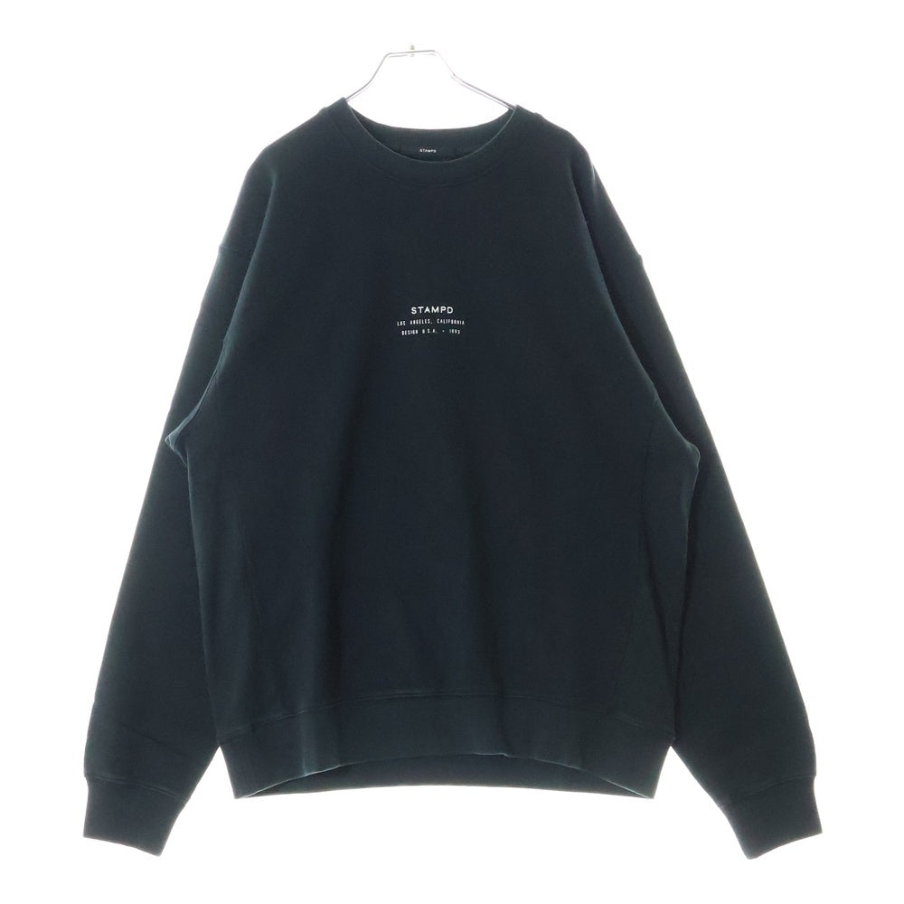 STAMPD(スタンプド) Stacked Logo Crewneck Sweatshirt フロントロゴ クルーネックスウェット トレーナー ブラック