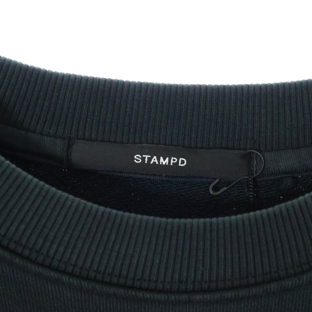 STAMPD(スタンプド) Stacked Logo Crewneck Sweatshirt フロントロゴ クルーネックスウェット トレーナー ブラック