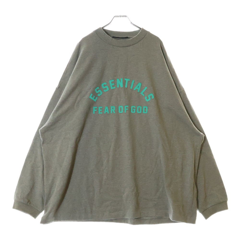 FEAR OF GOD ESSENTIALS(フィアオブゴッド エッセンシャルズ) SWEATSHIRT リラックスロゴ クルーネックスウェットトレーナー グレー/グリーン