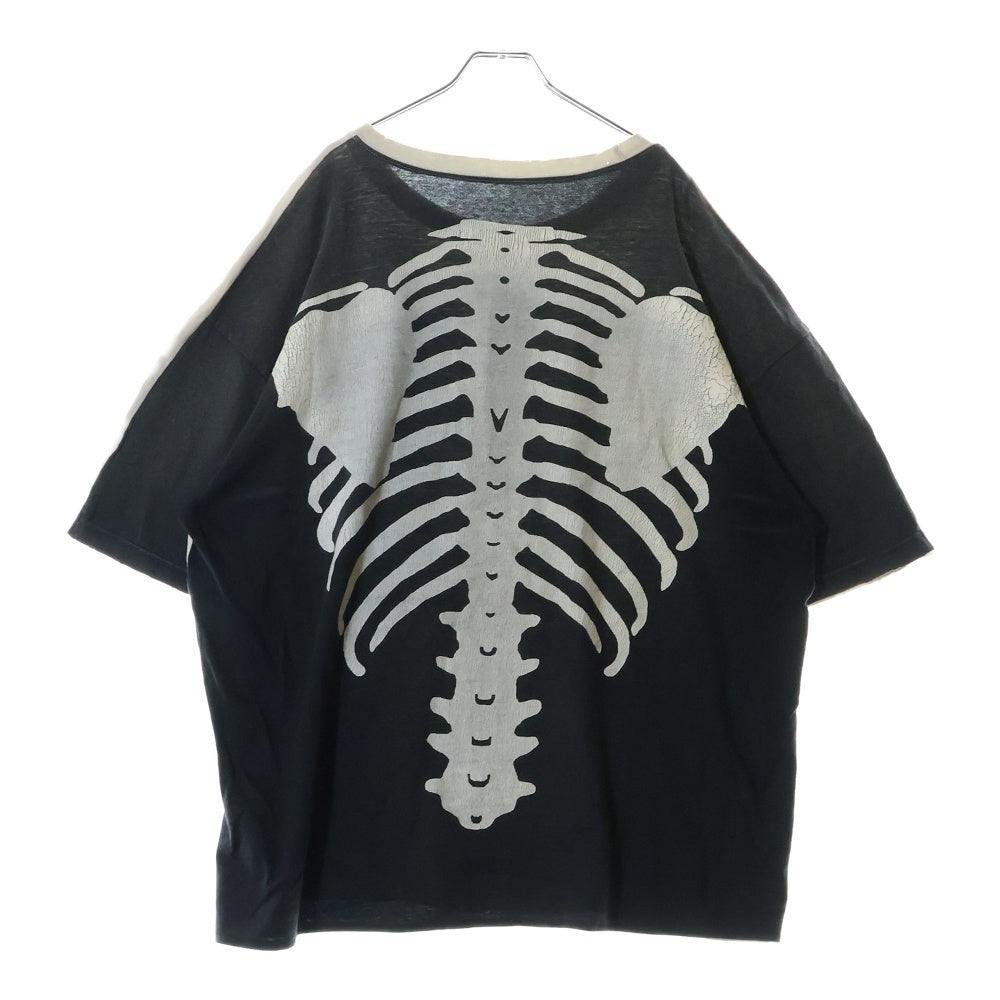 KAPITAL(キャピタル) 19AW KOUNTRY BONE TEE ボーンプリント 半袖Tシャツ ホワイト/ブラック K1902SC823