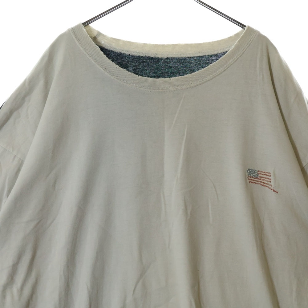 KAPITAL(キャピタル) 19AW KOUNTRY BONE TEE ボーンプリント 半袖Tシャツ ホワイト/ブラック K1902SC823
