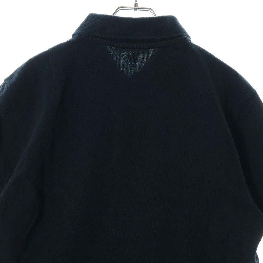 AMI Alexandre Mattiussi(アミアレクサンドルマテュッシ) Polo Shirt ロゴ刺繍 半袖ポロシャツ ブラック BFHJ207 760