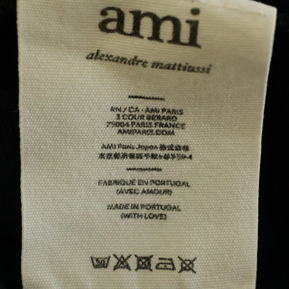 AMI Alexandre Mattiussi(アミアレクサンドルマテュッシ) Polo Shirt ロゴ刺繍 半袖ポロシャツ ブラック BFHJ207 760