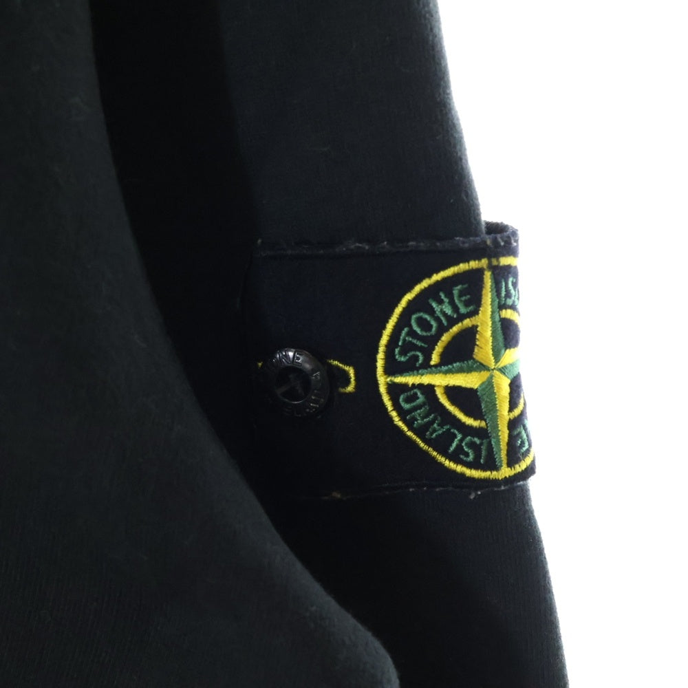 STONE ISLAND(ストーンアイランド) Garment Dyed Brushed Cotton Sweatshirt ガーメントダイ ロゴワッペン クルーネックスウェットトレーナー ブラック 771563020