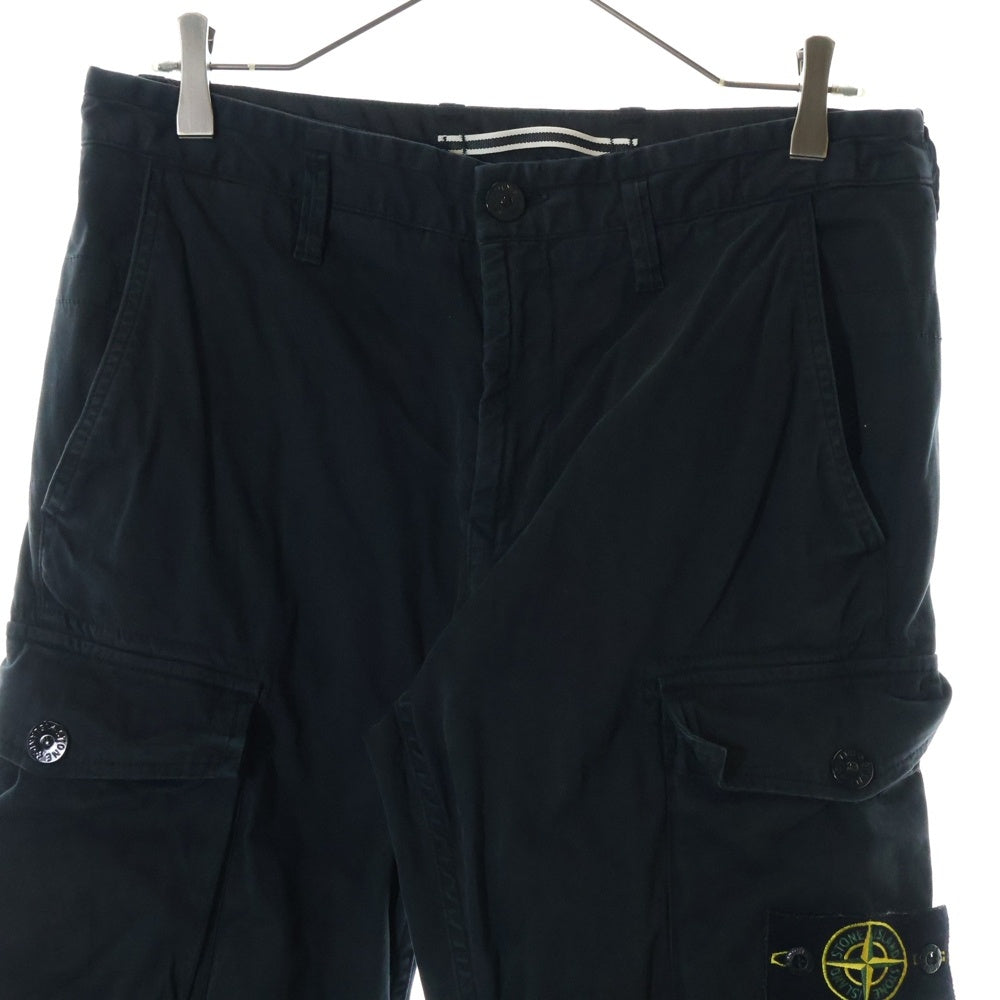 STONE ISLAND(ストーンアイランド) 19AW Slim Navy Cargo Trousers ロゴワッペン ウォッシュドカーゴパンツ ネイビー 711530810