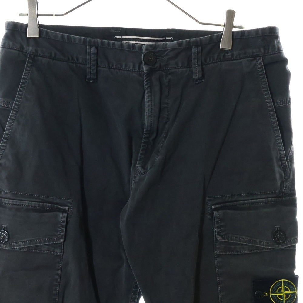 STONE ISLAND(ストーンアイランド) 21AW Cargo Pants ロゴワッペン ウォッシュド加工カーゴパンツ グレー 7515318L1