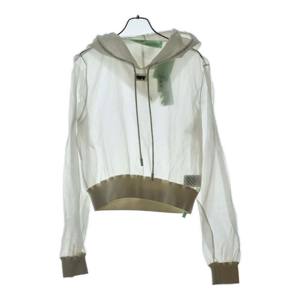 OFF-WHITE(オフホワイト) 19SS Hoodie シワ加工 シースループルオーバーパーカー フーディー ホワイト OWBB031S19759085