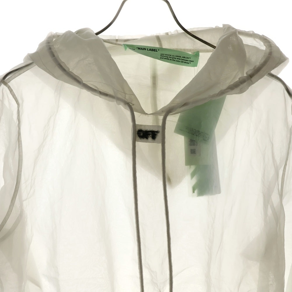 OFF-WHITE(オフホワイト) 19SS Hoodie シワ加工 シースループルオーバーパーカー フーディー ホワイト OWBB031S19759085