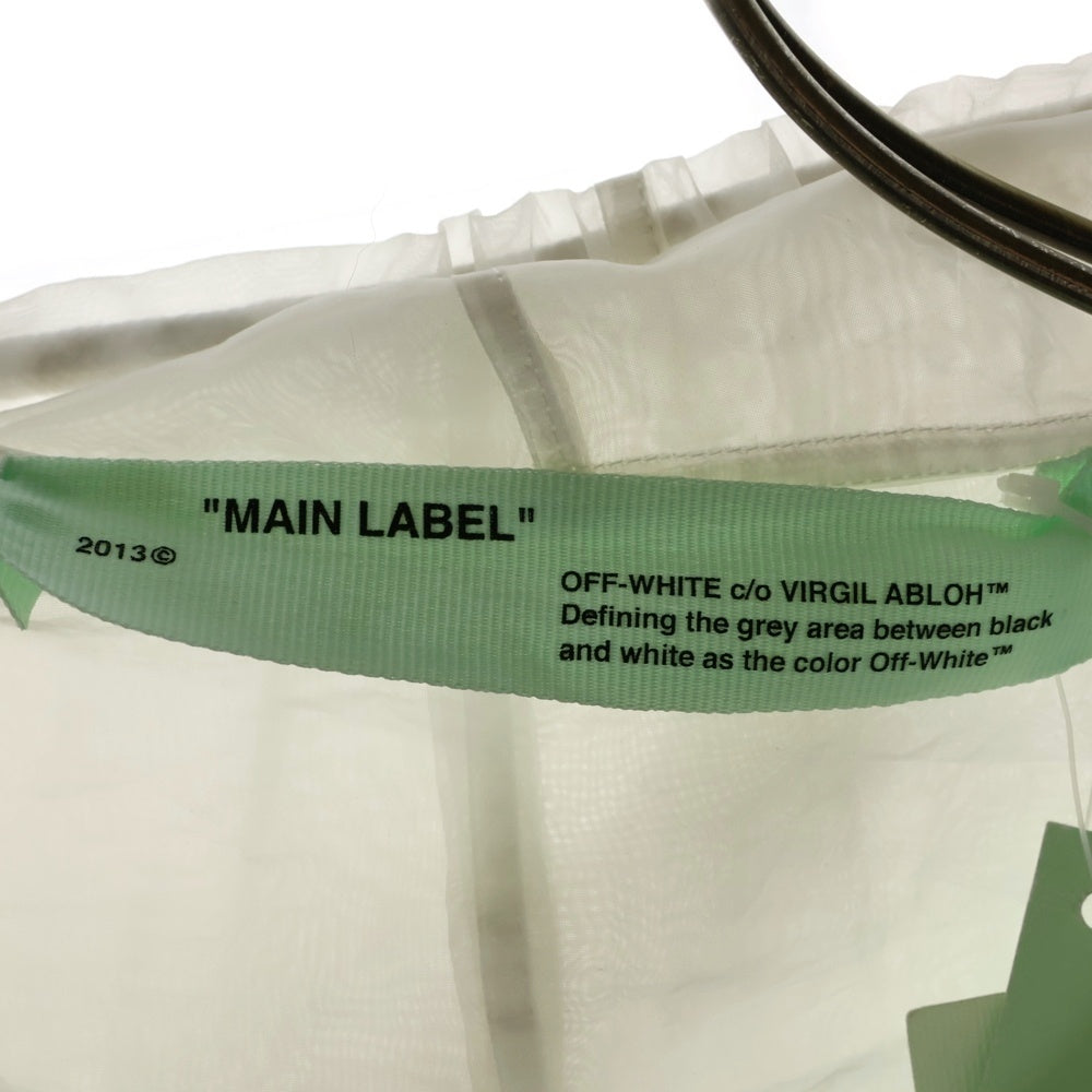 OFF-WHITE(オフホワイト) 19SS Hoodie シワ加工 シースループルオーバーパーカー フーディー ホワイト OWBB031S19759085