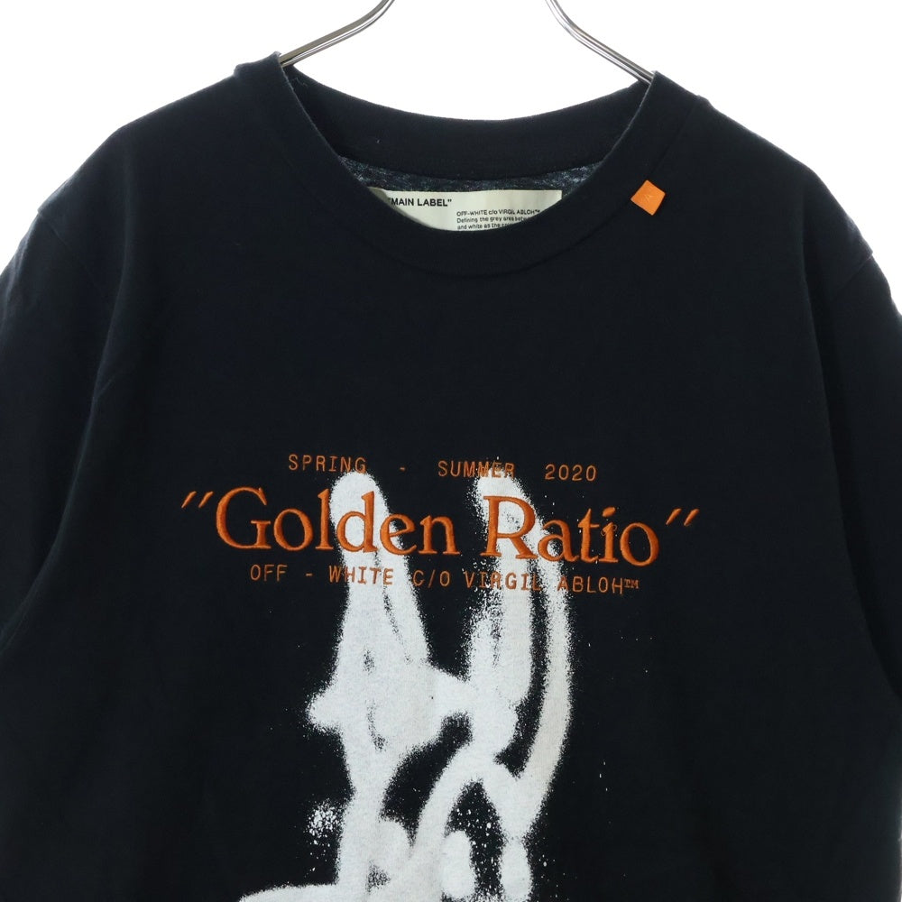OFF-WHITE(オフホワイト) 20SS Embroidered Logo T-Shirt ロゴ刺繍半袖Tシャツ ブラック OMAA027R20185009