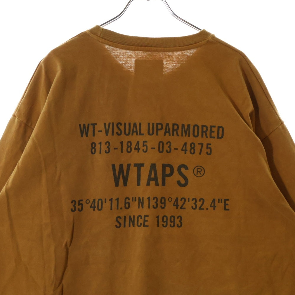 WTAPS(ダブルタップス) 24AW EX49_COLLECTION SPEC L/S COTTON バックプリント 長袖Tシャツ 242ATDT-CSM09 ブラウン