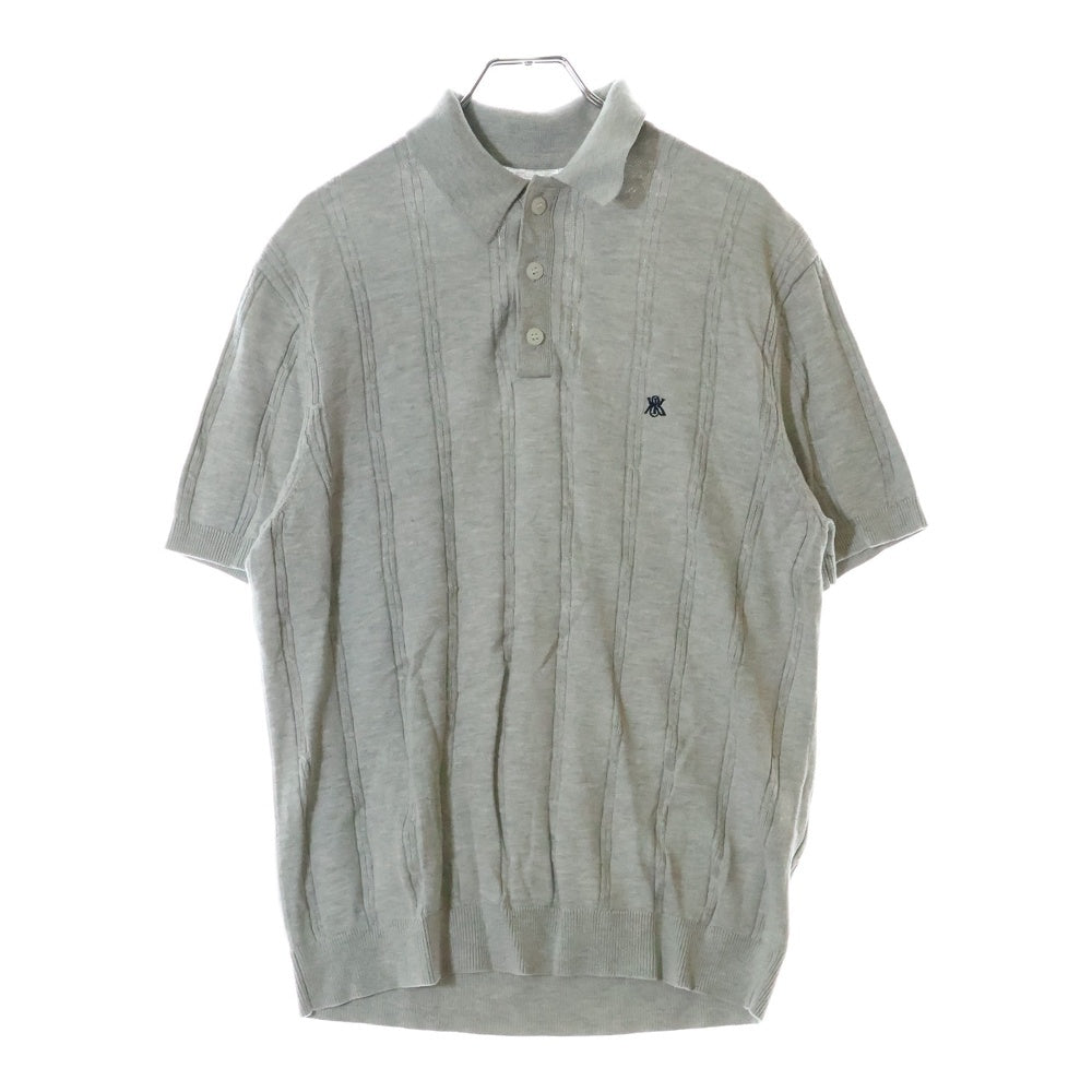 KITH(キス) 25SS Tilden Polo ロゴ刺繍 半袖ニットポロシャツ グレー