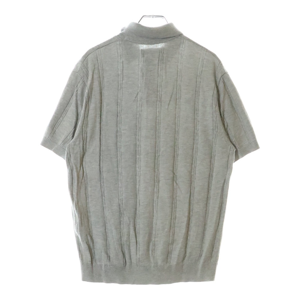 KITH(キス) 25SS Tilden Polo ロゴ刺繍 半袖ニットポロシャツ グレー