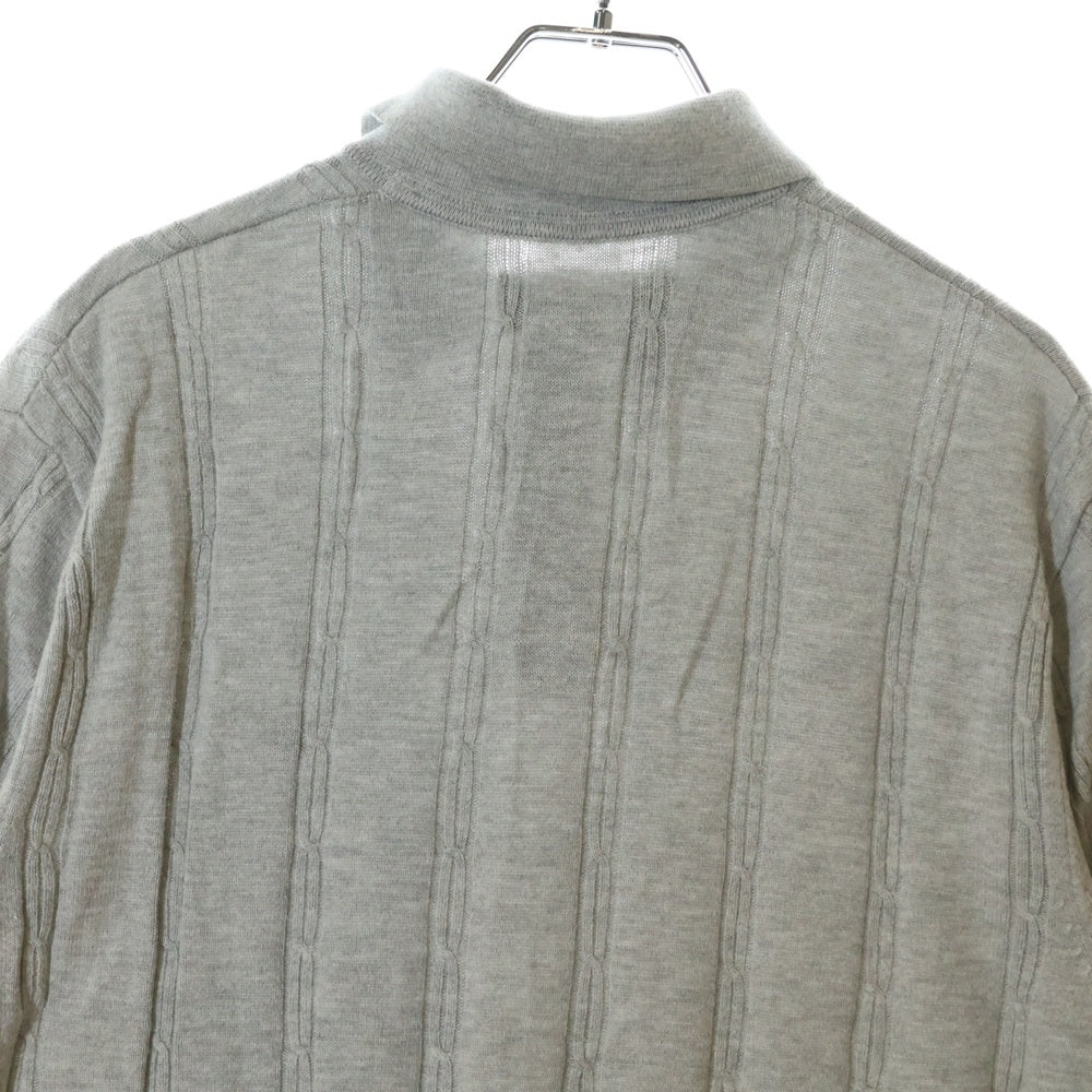 KITH(キス) 25SS Tilden Polo ロゴ刺繍 半袖ニットポロシャツ グレー