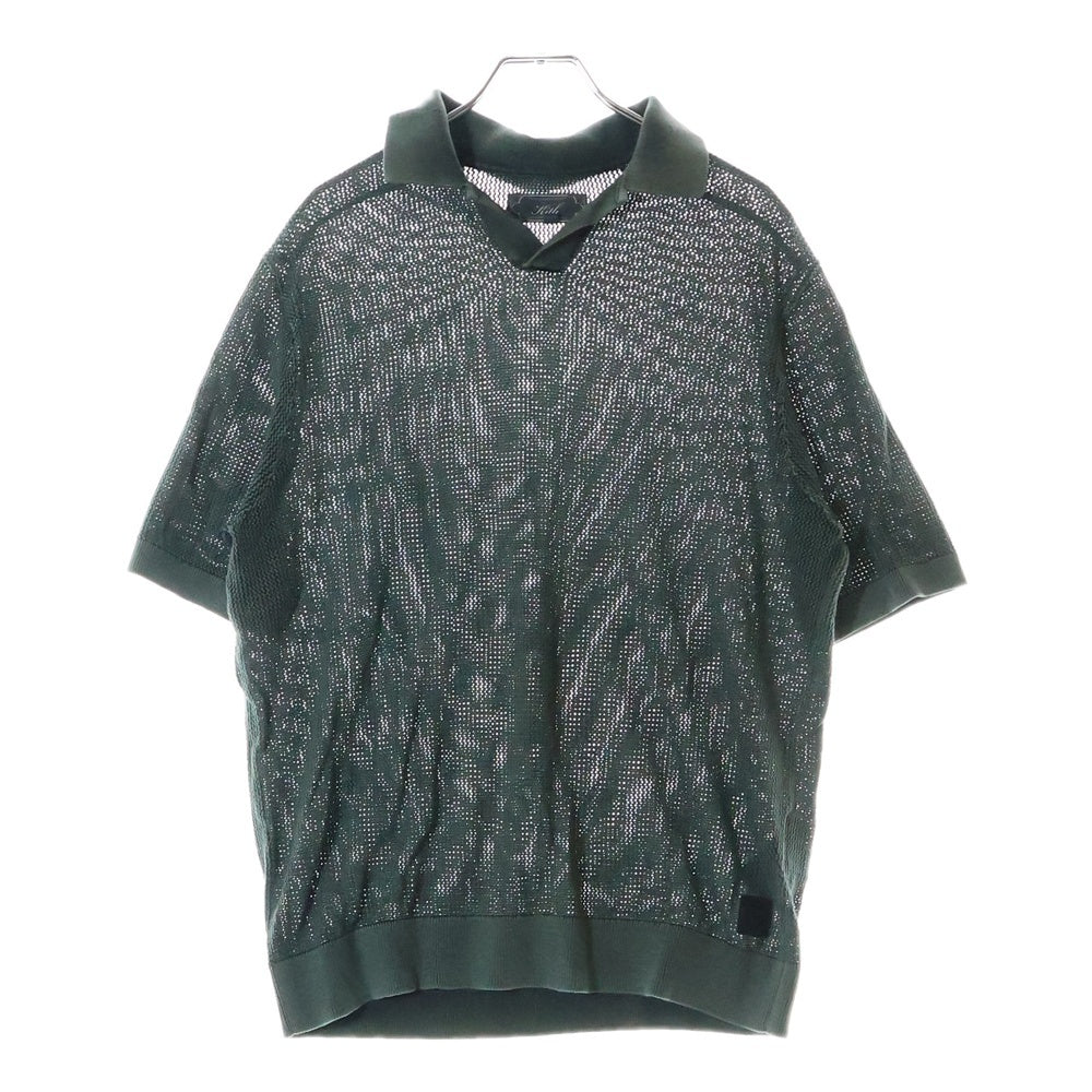 KITH(キス) 25SS Open Knit Drew Polo 半袖ニットポロシャツ グリーン