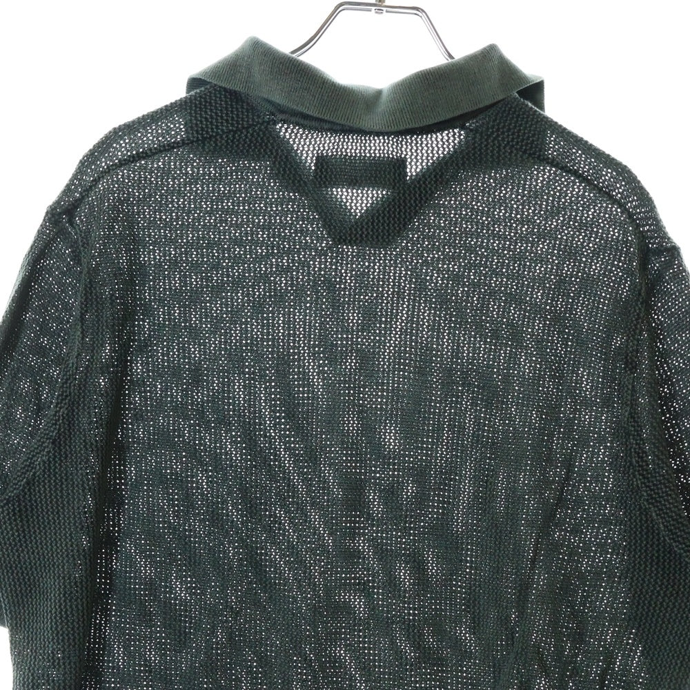 KITH(キス) 25SS Open Knit Drew Polo 半袖ニットポロシャツ グリーン
