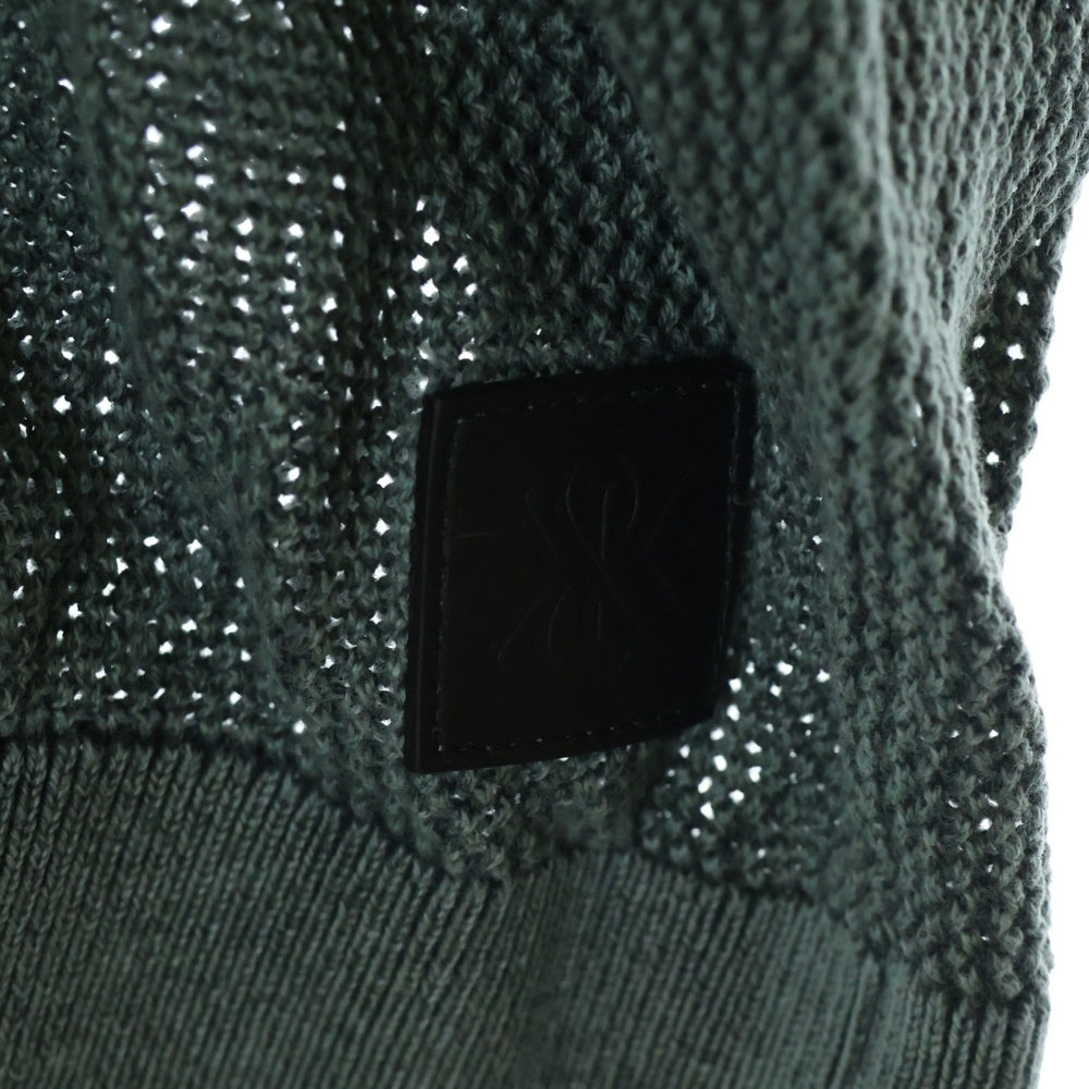 KITH(キス) 25SS Open Knit Drew Polo 半袖ニットポロシャツ グリーン