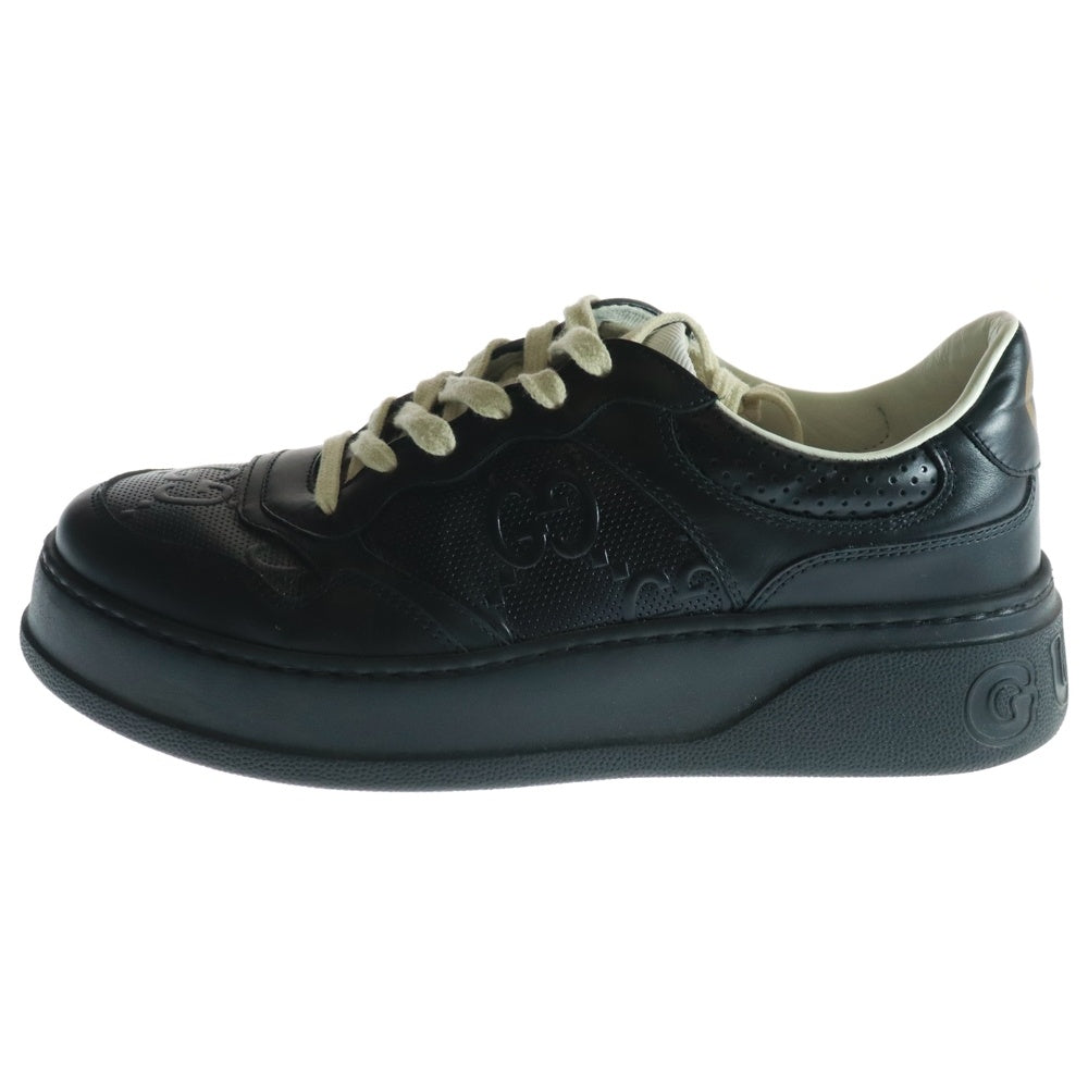 GUCCI(グッチ) GGエンボス レザーローカットスニーカー ブラック 669582