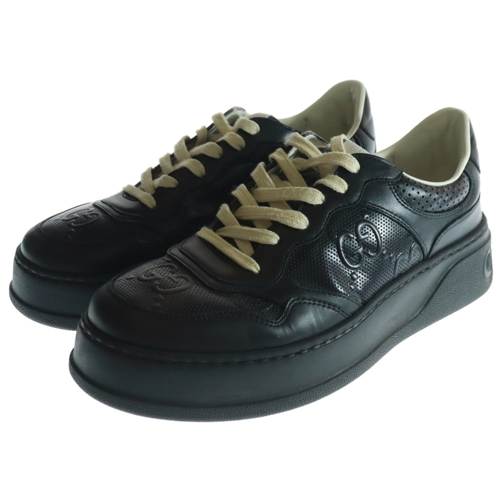 GUCCI(グッチ) GGエンボス レザーローカットスニーカー ブラック 669582
