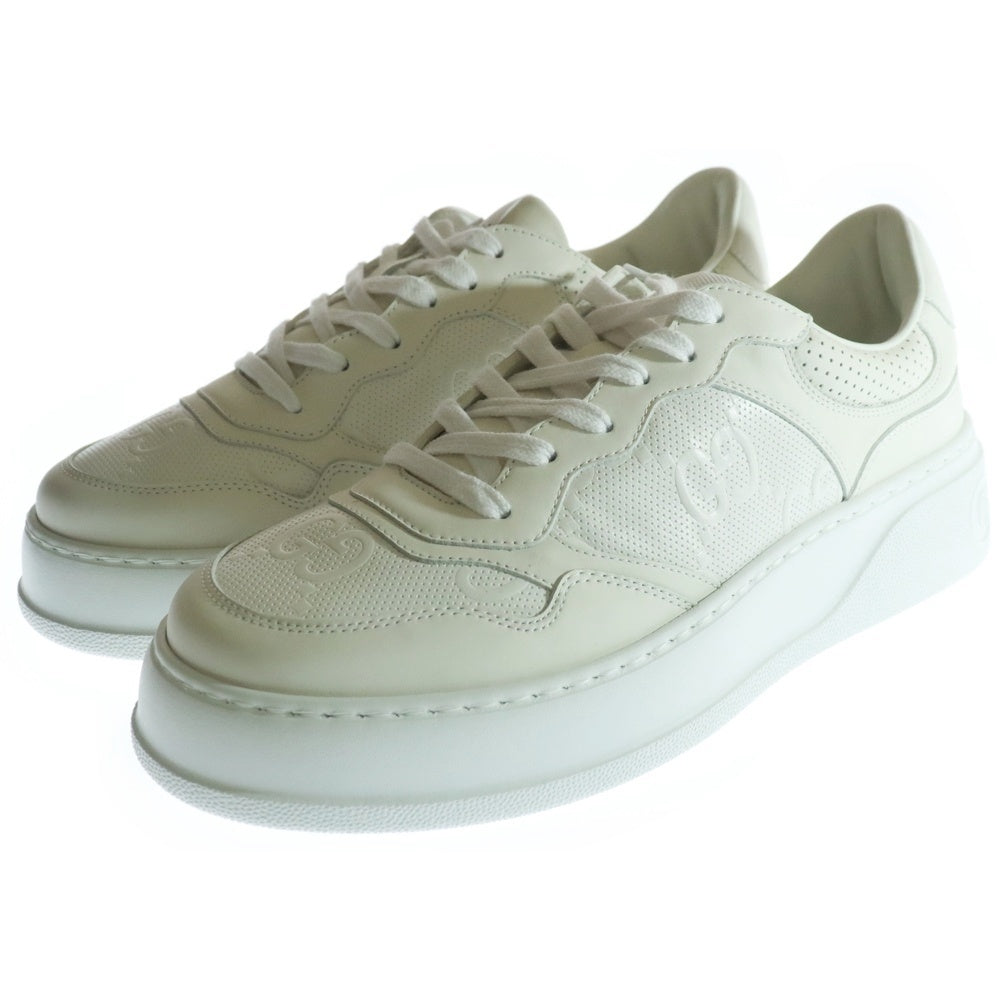 GUCCI(グッチ) GGエンボス レザーローカットスニーカー ホワイト 669582
