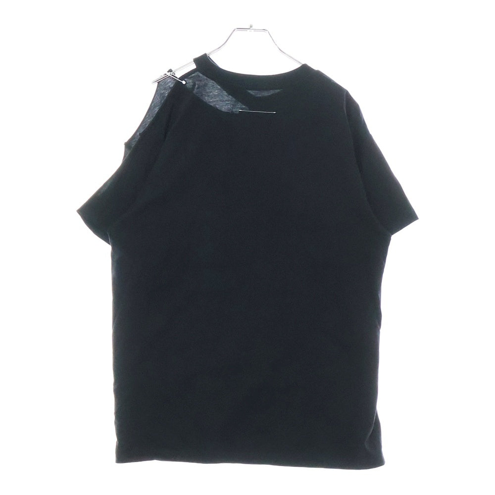 MM6 Maison Margiela(エムエムシックスメゾンマルジェラ) 24SS オープンショルダー 半袖Tシャツ カットソー ブラック S52GC0305 レディース