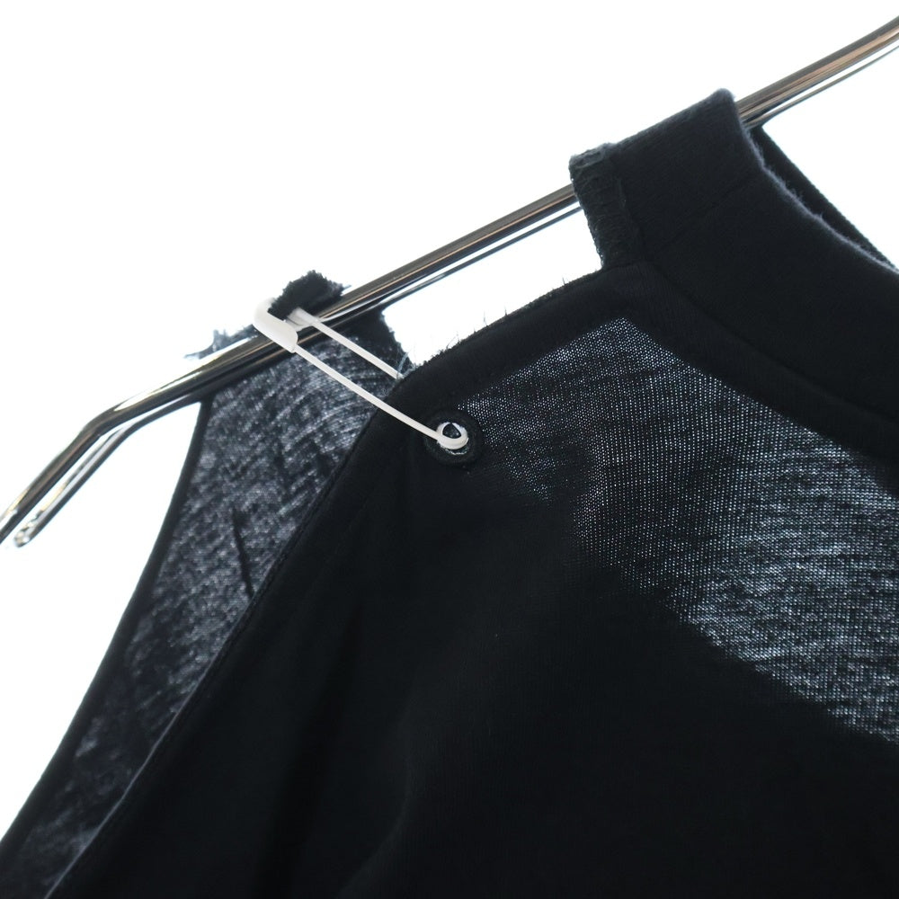 MM6 Maison Margiela(エムエムシックスメゾンマルジェラ) 24SS オープンショルダー 半袖Tシャツ カットソー ブラック S52GC0305 レディース