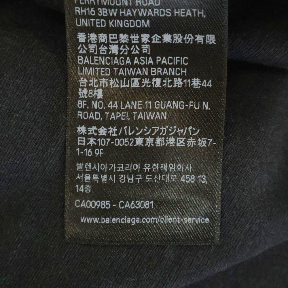 BALENCIAGA(バレンシアガ) 25SS Oversized T-Shirt フロントプリント 半袖Tシャツ カットソー ブラック 811688 TRVQ4