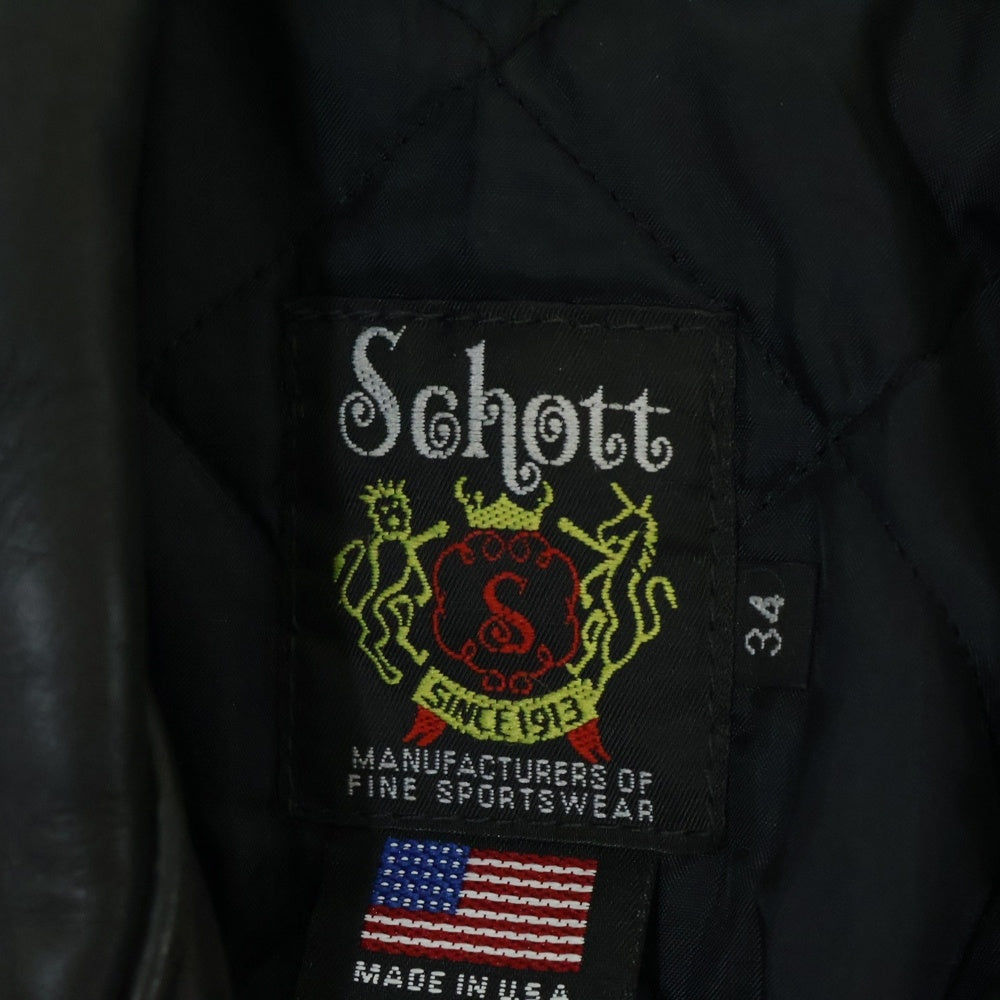 SCHOTT(ショット) ONE STAR DOUBLE RIDERS STEERHIDE ワンスター ダブルライダース ジャケット 舶来堂別注 ブラック 613RD