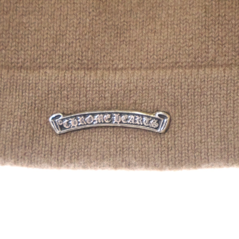 CHROME HEARTS(クロムハーツ) SAILIN ON CHSMR ロゴ刺繍セメタリークロスパッチカシミヤニットセーター ベージュ