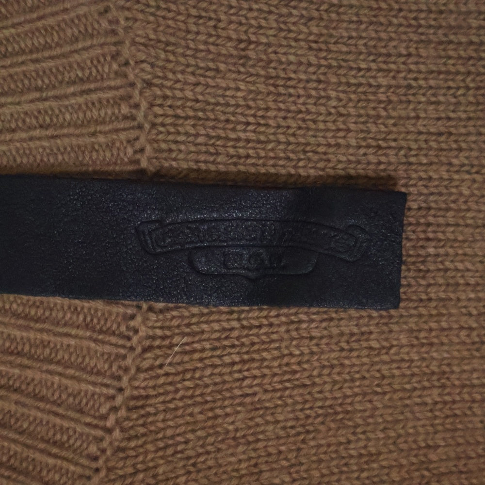 CHROME HEARTS(クロムハーツ) SAILIN ON CHSMR ロゴ刺繍セメタリークロスパッチカシミヤニットセーター ベージュ