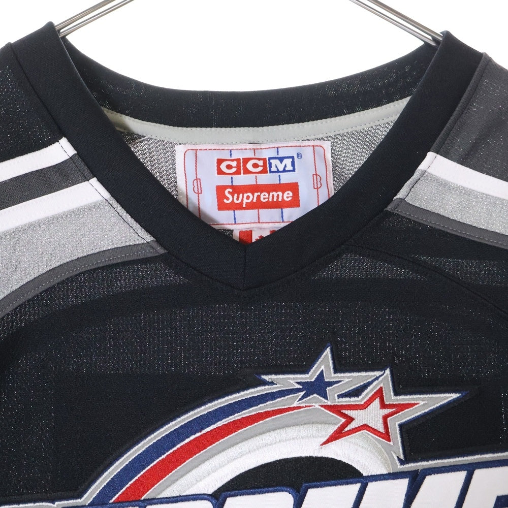 SUPREME(シュプリーム) 22AW ×CCM All Stars Hockey Jersey ホッケージャージ ワッペン付き長袖Tシャツ ロンT カットソー ブラック