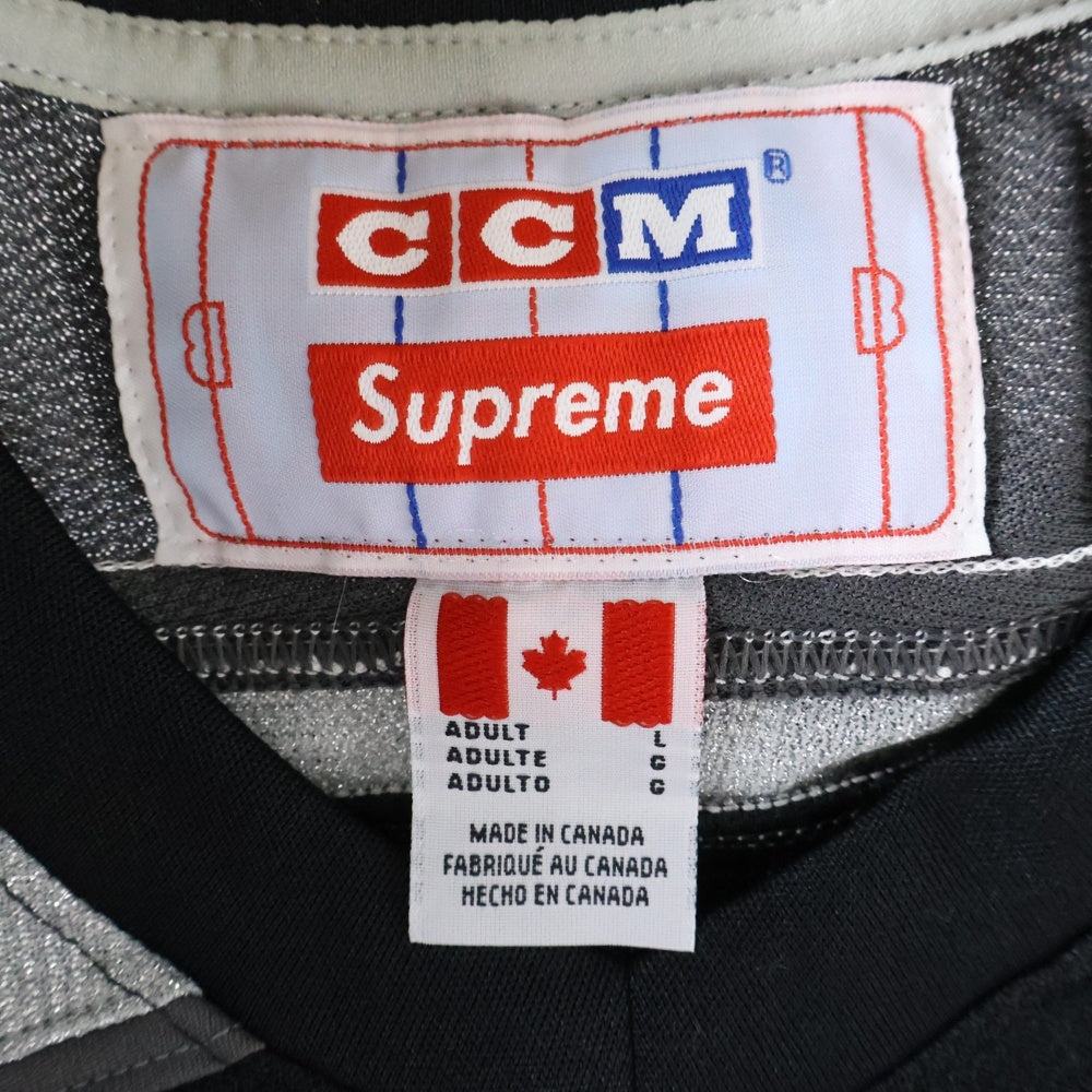 SUPREME(シュプリーム) 22AW ×CCM All Stars Hockey Jersey ホッケージャージ ワッペン付き長袖Tシャツ ロンT カットソー ブラック