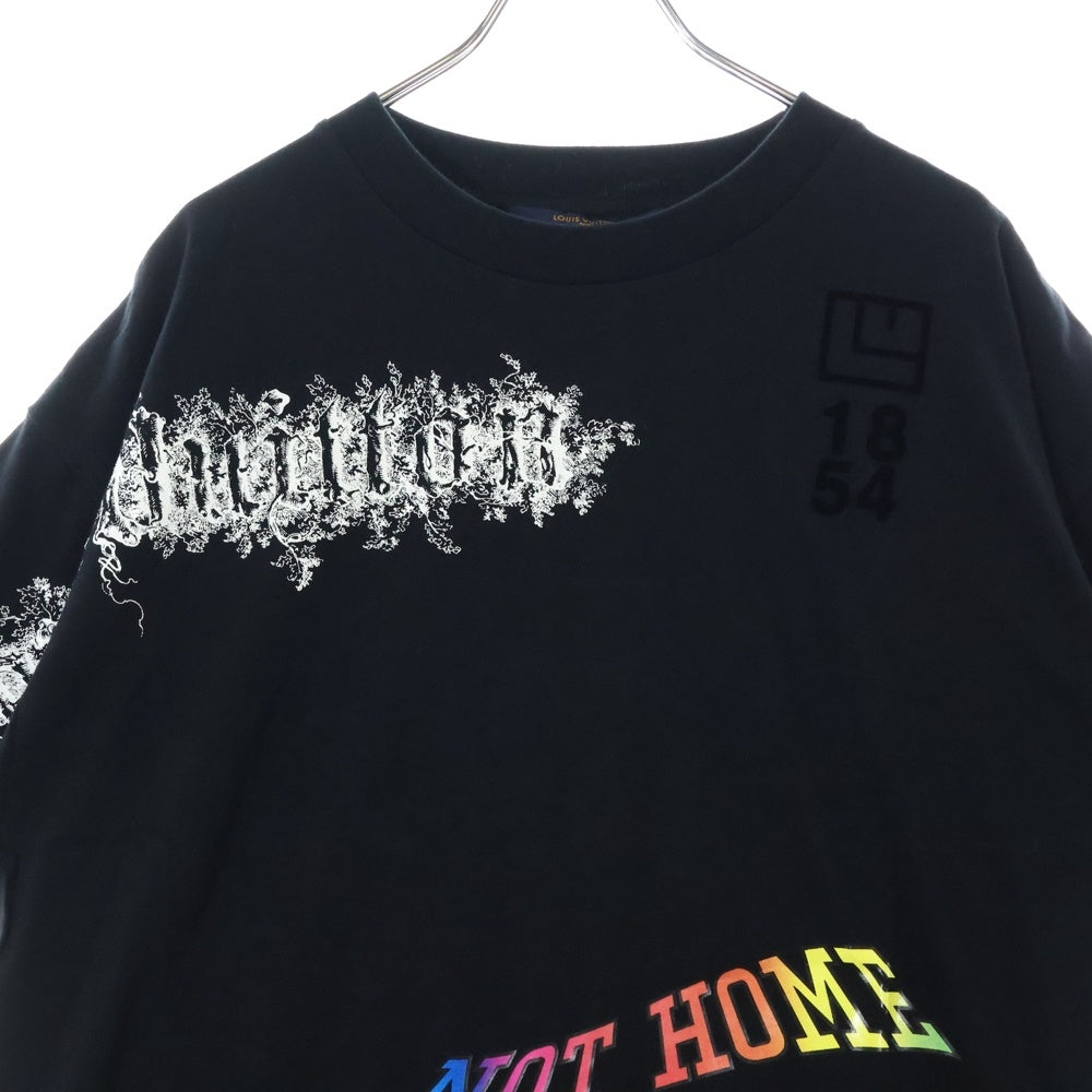 LOUIS VUITTON(ルイヴィトン) 19SS ビーズ装飾 ドロシープリント 半袖Tシャツ カットソー ブラック RM191 LVO HGY95W