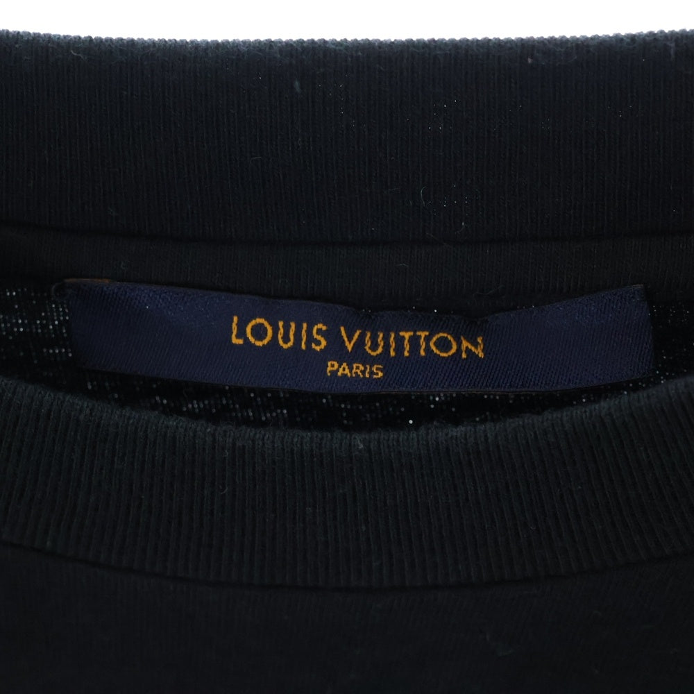 LOUIS VUITTON(ルイヴィトン) 19SS ビーズ装飾 ドロシープリント 半袖Tシャツ カットソー ブラック RM191 LVO HGY95W