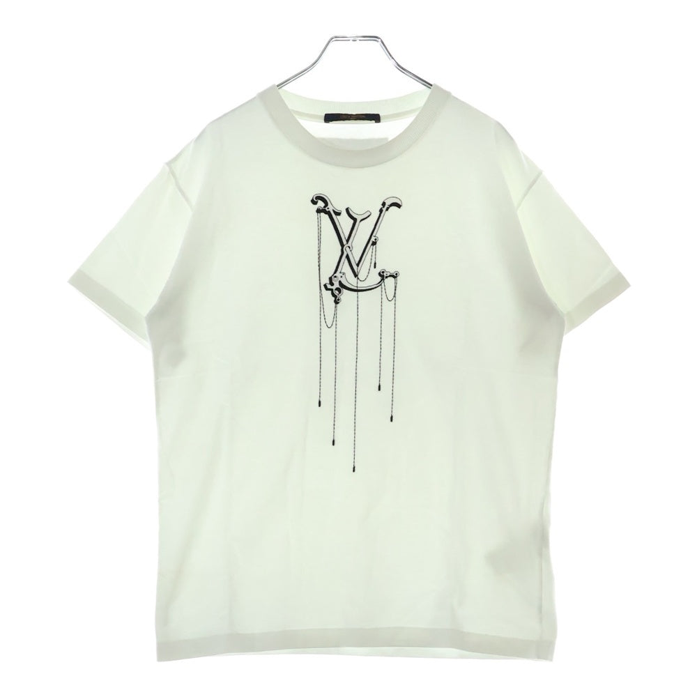 LOUIS VUITTON(ルイヴィトン) 20SS LVペンダント エンブロイダリー 半袖Tシャツ カットソー ホワイト RM201M JYH HIY12W