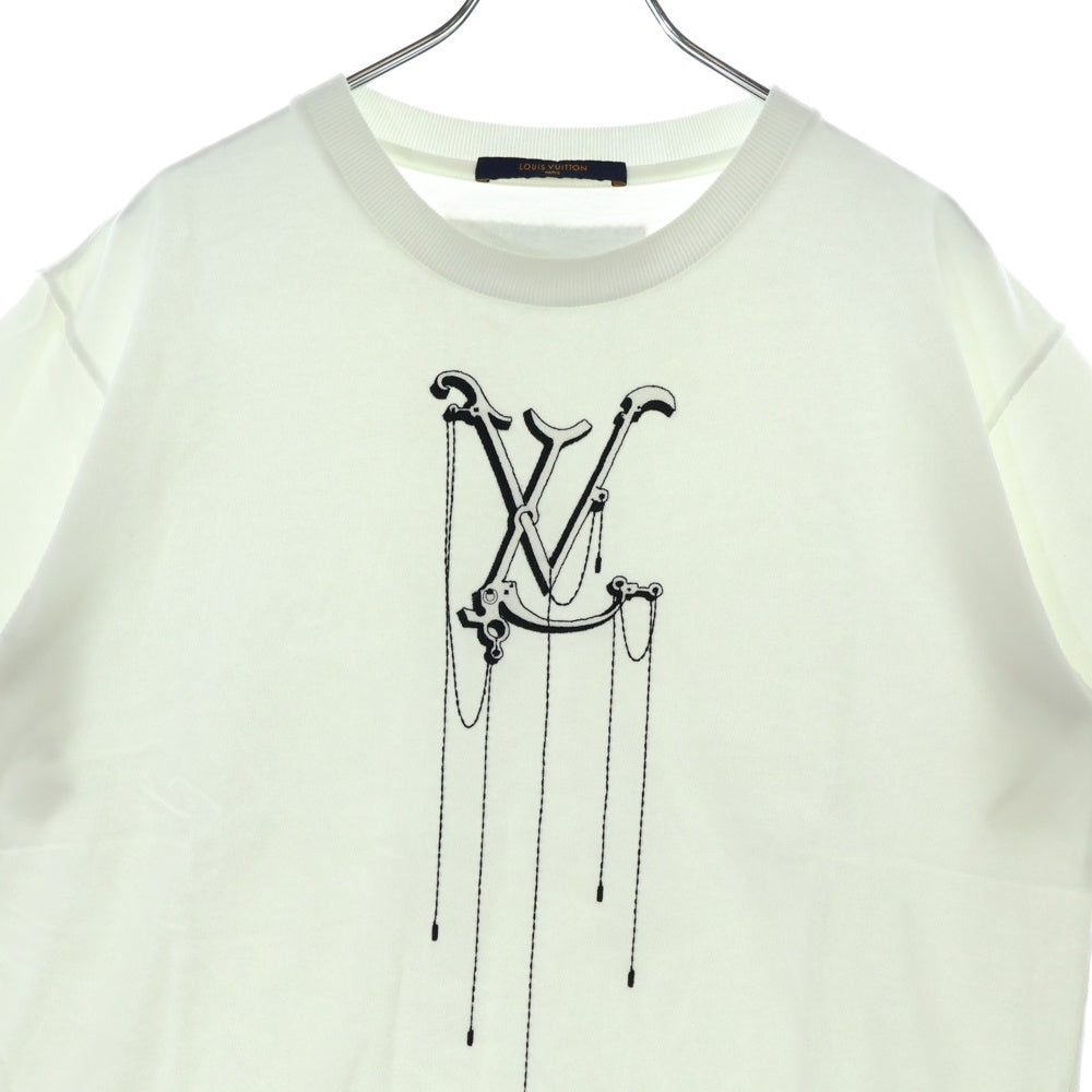 LOUIS VUITTON(ルイヴィトン) 20SS LVペンダント エンブロイダリー 半袖Tシャツ カットソー ホワイト RM201M JYH HIY12W