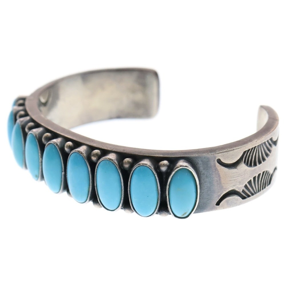 INDIAN JEWELRY(インディアンジュエリー) 9連ターコイズ シルバーバングル ブレスレット