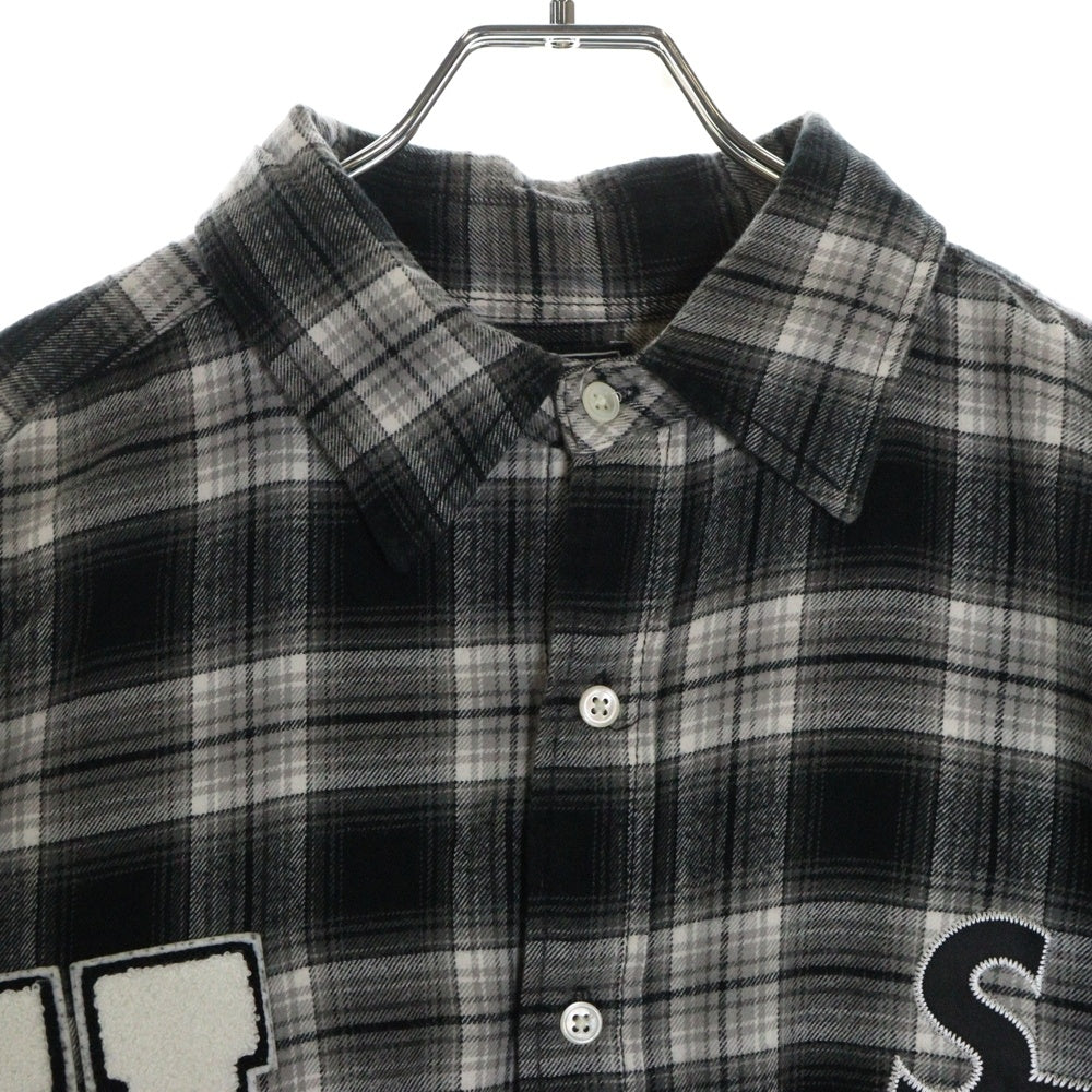 WIND AND SEA(ウィンダンシー) 21AW ×HYSTERIC GLAMOUR ヒステリックグラマー 長袖チェックシャツ ブラック WDS-HYS-3-04