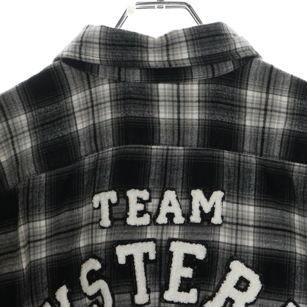 WIND AND SEA(ウィンダンシー) 21AW ×HYSTERIC GLAMOUR ヒステリックグラマー 長袖チェックシャツ ブラック WDS-HYS-3-04