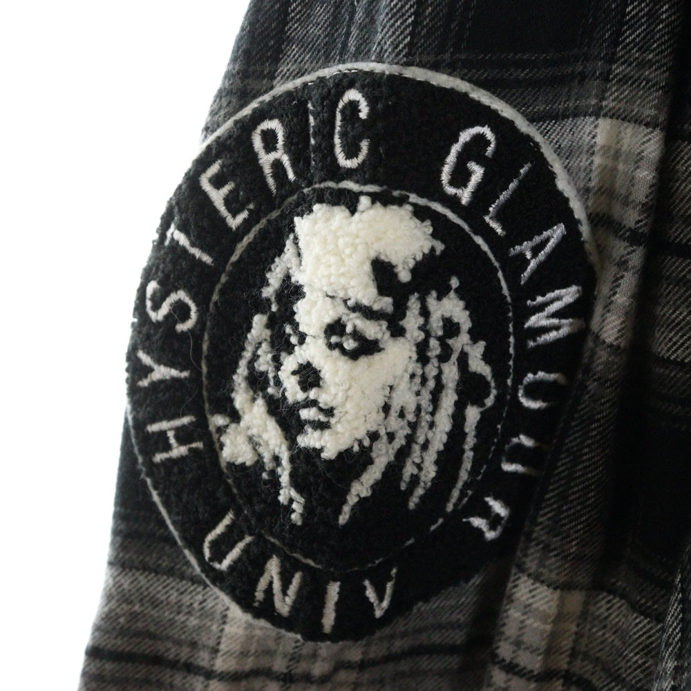WIND AND SEA(ウィンダンシー) 21AW ×HYSTERIC GLAMOUR ヒステリックグラマー 長袖チェックシャツ ブラック WDS-HYS-3-04
