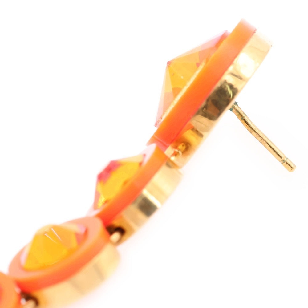 OFF-WHITE(オフホワイト) ロゴプレート ストーン ドロップピアス オレンジ
