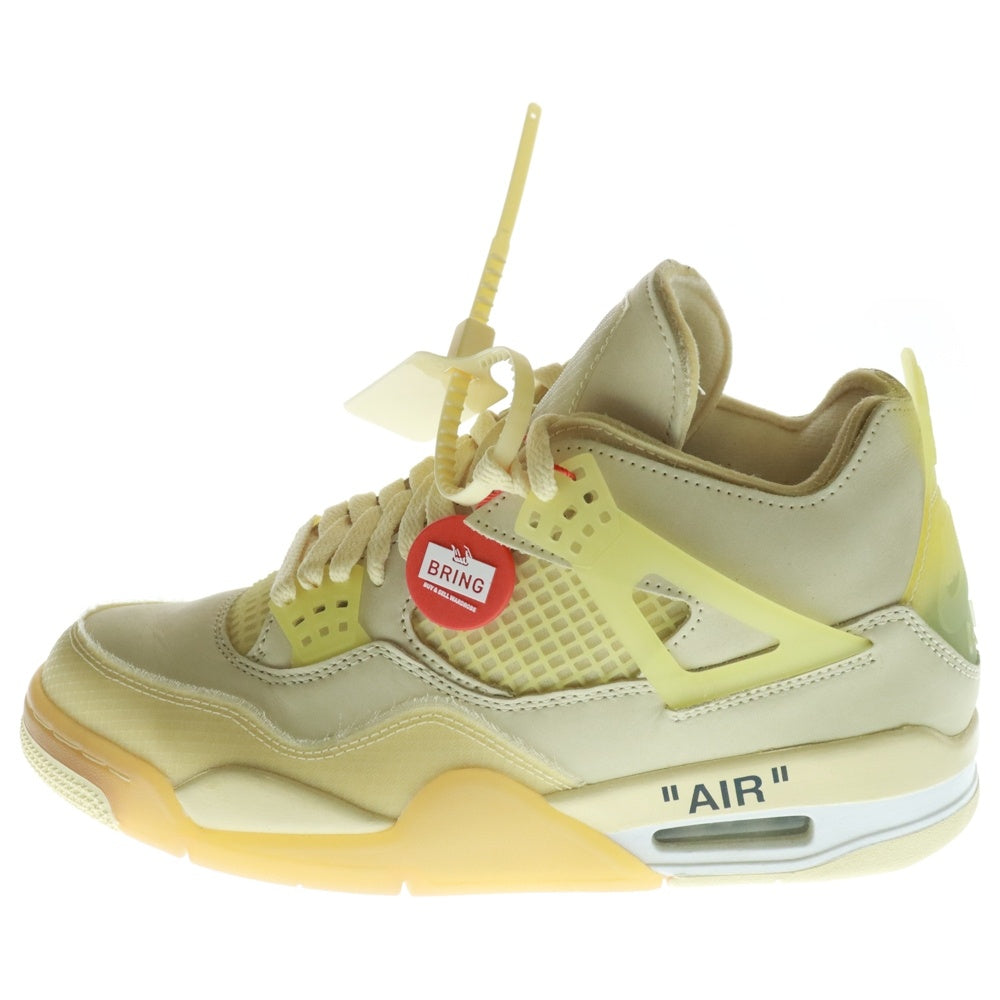 NIKE(ナイキ) ×OFF-WHITE WMNS AIR JORDAN 4 SP SAIL オフホワイト ウィメンズ エアジョーダン4 セイル ハイカットスニーカー アイボリー US9/26cm CV9388-100